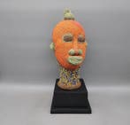 Magnifique Tete perlée - sculptuur - Bamileke - Kameroen