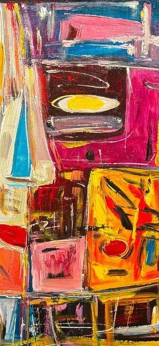 Nguyn V.L (1993) - Dualité en fusion 60 80 cm - No, Antiek en Kunst, Kunst | Schilderijen | Modern