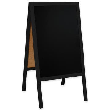 Krijtstoepbord | CLASSIC | Hout | Zwart | 610x450x1140(h)mm, Verzenden
