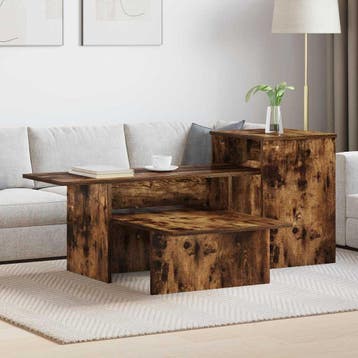 vidaXL Wandtafel Rook Eiken 91,5 x 35 x 38,5 cm Bewerkt hout, Verzenden