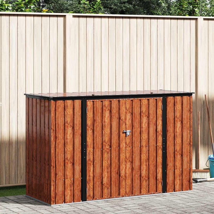 vidaXL Tuinopslagdoos Bruin 214 x 82 x 132 cm Staal, Jardin & Terrasse, Abris de jardin, Envoi