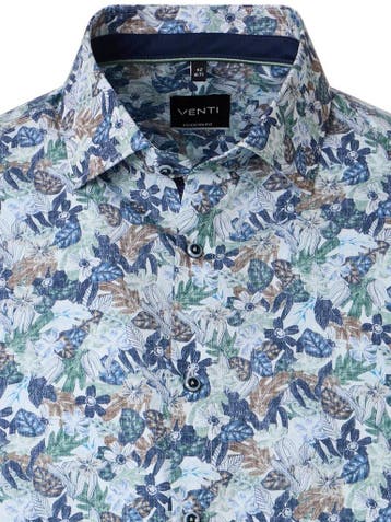 Venti Heren Overhemd Kent Boord Print Modern Fit, Verzenden, Nieuw