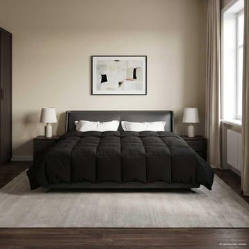 vidaXL Volledig Jaar Dekbed 260 x 220 cm 4 seizoenen Zwart, Verzenden