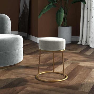 vidaXL Hocker rond fluweel lichtgrijs, Verzenden, Nieuw