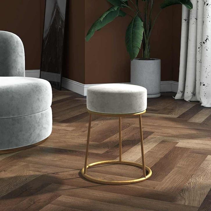 vidaXL Hocker rond fluweel lichtgrijs, Maison & Meubles, Chaises, Envoi