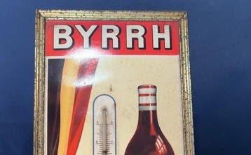 Vintage BYRRH reclame-thermometer - Reclamebord - Hout