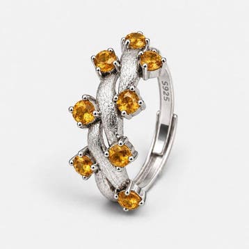 Zonder minimumprijs - Ring Zilver Citrien, Nieuw