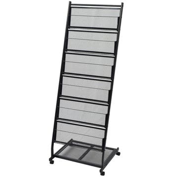 vidaXL Tijdschriftenrek zwart 47,5x43x133 cm A4, Verzenden