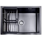 Lendo Online Évier Inox Anthracite 59×44 cm avec Égouttoir