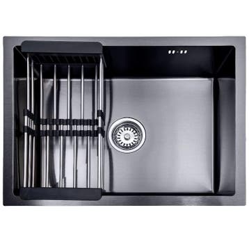 Lendo Online Évier Inox Anthracite 59×44 cm avec Égouttoir, Bricolage & Construction, Sanitaire