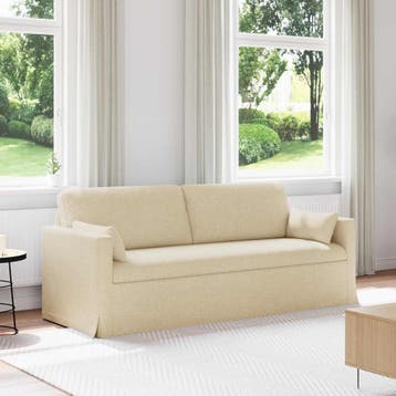 vidaXL bank / zetel Crème 198 x 78 x 80 cm Stof, Verzenden, Nieuw