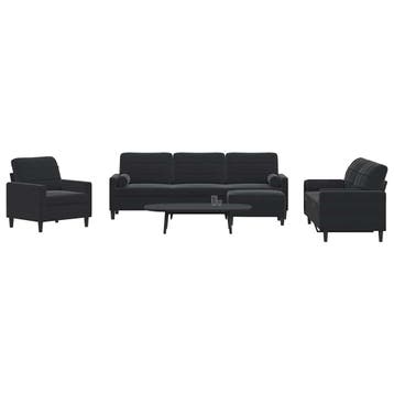 vidaXL 4-delige Loungeset met kussens en bolsters fluweel, Verzenden, Nieuw