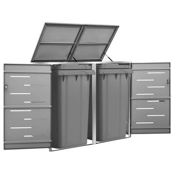 vidaXL Containerberging dubbel 138x77,5x115 cm roestvrij, Doe-het-zelf en Bouw, Verzenden