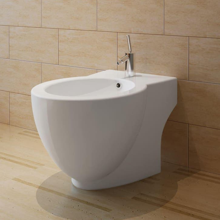 vidaXL Staand bidet rond keramiek wit, Bricolage & Construction, Sanitaire, Envoi