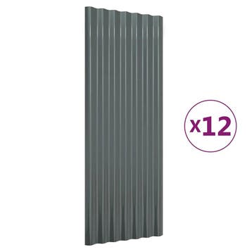 12x Dakpanelen Staal Antraciet | 34% Retour deal | Snel weg, Doe-het-zelf en Bouw, Dakplaat of Dakpanplaat, Overige kleuren, Verzenden