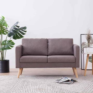 vidaXL Tweezitsbank / zetel stof taupe, Huis en Inrichting, Verzenden, Nieuw