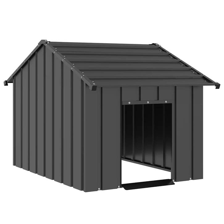 vidaXL Hondenhok met dak 83x130x85 cm gegalvaniseerd staal, Dieren en Toebehoren, Hondenhokken, Nieuw, Verzenden