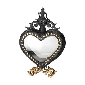 Lantaarn - Glas, Metaal - Heart shaped candle holde