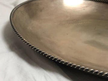 Plateau décoratif - Espagne - Plateau ovale en argent, Antiquités & Art