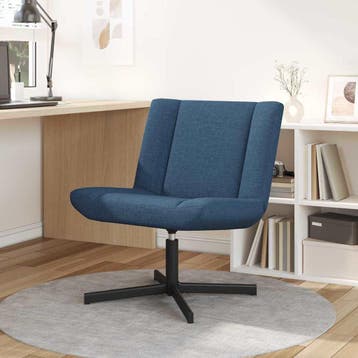 vidaXL Draaistoel Blauw 63 x 75 x 76 cm Stof, Verzenden
