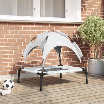 vidaXL Hondenbed Zilvergrijs 76 x 62 x 70,5 cm Staal, Verzenden