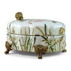 Boîte - Porcelaine, Bronze - Motifs floraux et escargot, Antiquités & Art