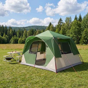 vidaXL Directe Tent Groen 365 x 380 x 200 cm Polyester en, Verzenden, Nieuw