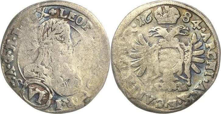 6 Kreuzer 1684, Habsburg Leopold I 1657-1705, Postzegels en Munten, Munten | Europa | Niet-Euromunten, België, Verzenden