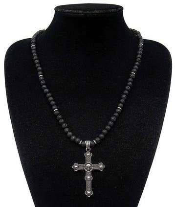 Lavasteen - Kruis - Memento Mori – Spirituele Arm –