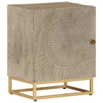vidaXL Nachtkastje 40x30x50 cm massief mangohout en ijzer, Verzenden, Nieuw