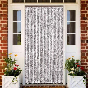 vidaXL Vliegengordijn 118x220 cm chenille bruin en beige, Verzenden