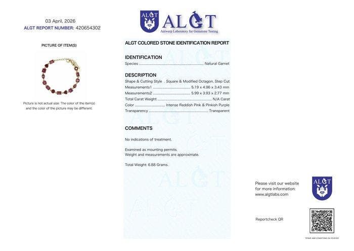 Zonder minimumprijs - Armband Zilver - Garnet -, Handtassen en Accessoires, Armbanden