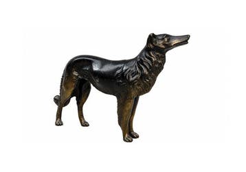 Sculpture, Borzoi - 19 cm - Métal patiné