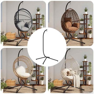 vidaXL Standaard voor Hang-Ei Stoel zonder Mand Antraciet, Tuin en Terras, Verzenden, Nieuw