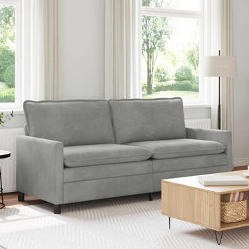 vidaXL bank / zetel Lichtgrijs 196 x 81 x 87,5 cm Fluweel, Verzenden