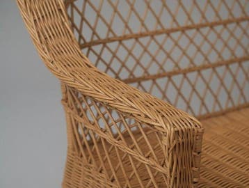 Sofa - Hout, Rietwerk - Een rieten bank uit de jaren