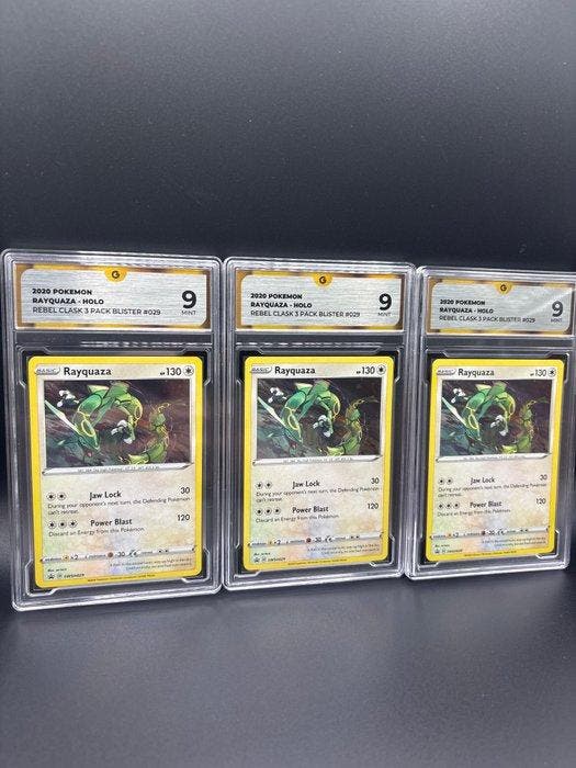 Pokémon - 3 Graded card - Rayquaza SWSH029 Rebel Clash, Hobby & Loisirs créatifs, Jeux de cartes à collectionner | Pokémon