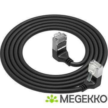 ACT Zwarte 3 meter U/FTP CAT6A LSZH Slimline patchkabel met, Verzenden, Nieuw