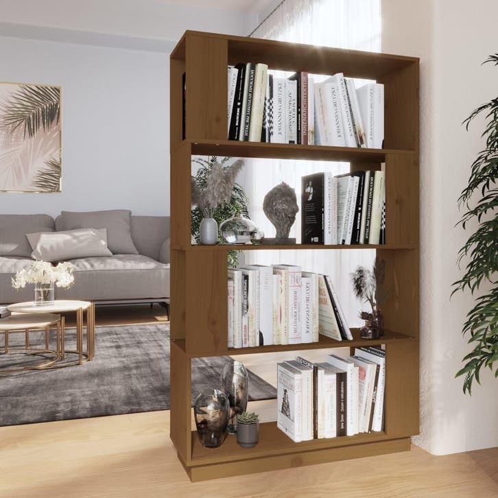 vidaXL Boekenkast/kamerscherm 80x25x132 cm massief hout, Huis en Inrichting, Kasten | Boekenkasten, Nieuw, Verzenden