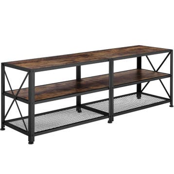 tectake TV-meubel - 141 cm, Industrieel hout donker, rustiek, Verzenden, Nieuw