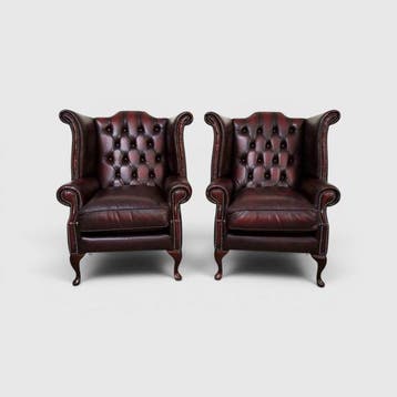 Chesterfield style - Fauteuil (2) - Koningin Anne - Leder,