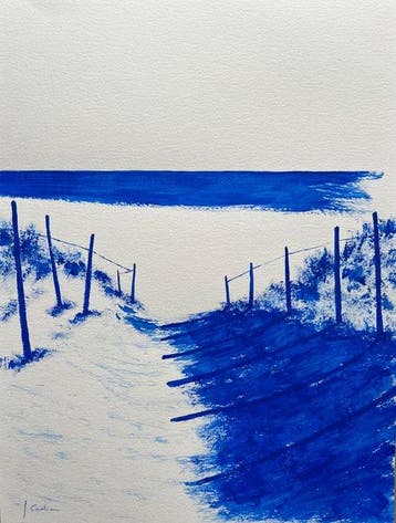 frederic Cadiou - Entrée de plage - bleu de cobalt