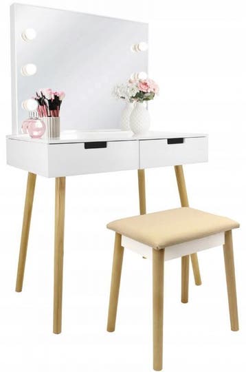 Kaptafel + Spiegel LED | Retour Deal | 42% korting!, Huis en Inrichting, Verzenden, 100 tot 150 cm, Scandinavisch, 50 tot 100 cm