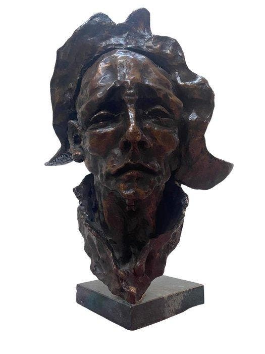 Carlo Bellomonte (1958) - sculptuur, Lanziana - 44 cm -, Antiek en Kunst, Antiek | Keramiek en Aardewerk