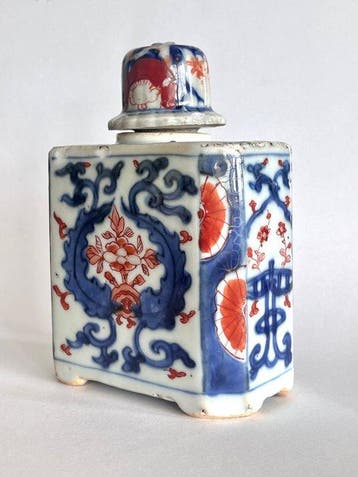 Theekistje / doosje - Porselein - Imari theebus met dop, Antiek en Kunst