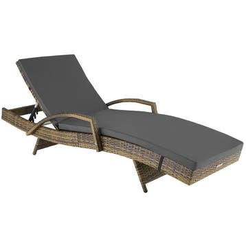 tectake Aluminium rotan ligstoel Océane - natuur, Verzenden, Nieuw