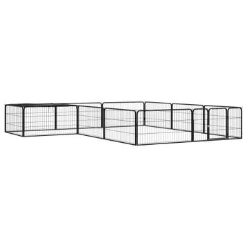 vidaXL Hondenkennel 12 panelen 100x50 cm gepoedercoat staal, Verzenden