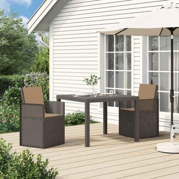 vidaXL Tuin Eettafel Set 3 st Lichtgrijs en Taupe PP, Tuin en Terras, Verzenden, Nieuw