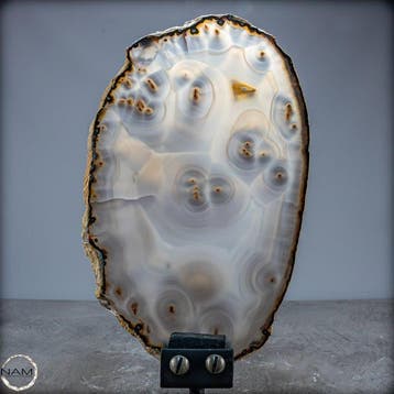 Natuurlijke agaat schijf op stand- 791.91 g