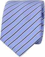 Suitable Stropdas Progetto Strepen Blauw maat  Heren, Verzenden, Nieuw, Suitable